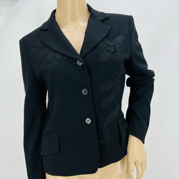 BCBGMaxAzria Jackets & Blazers - BCBGMaxAzria Black Blazer with Bows and Ribbons